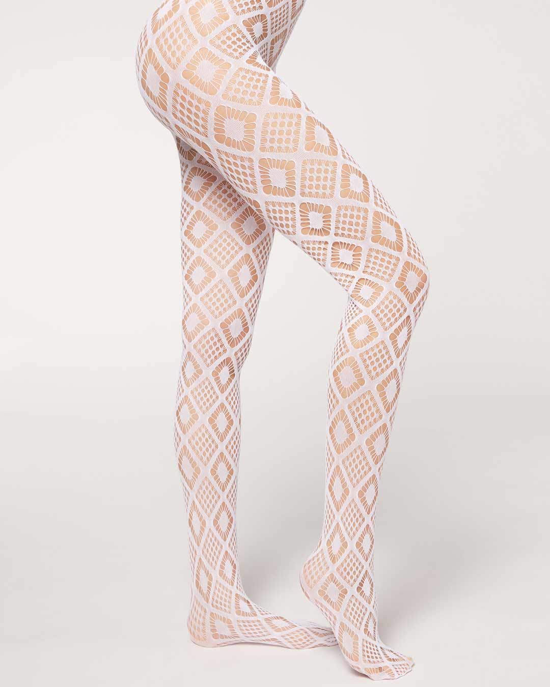 Fishnet Rombos Blancos