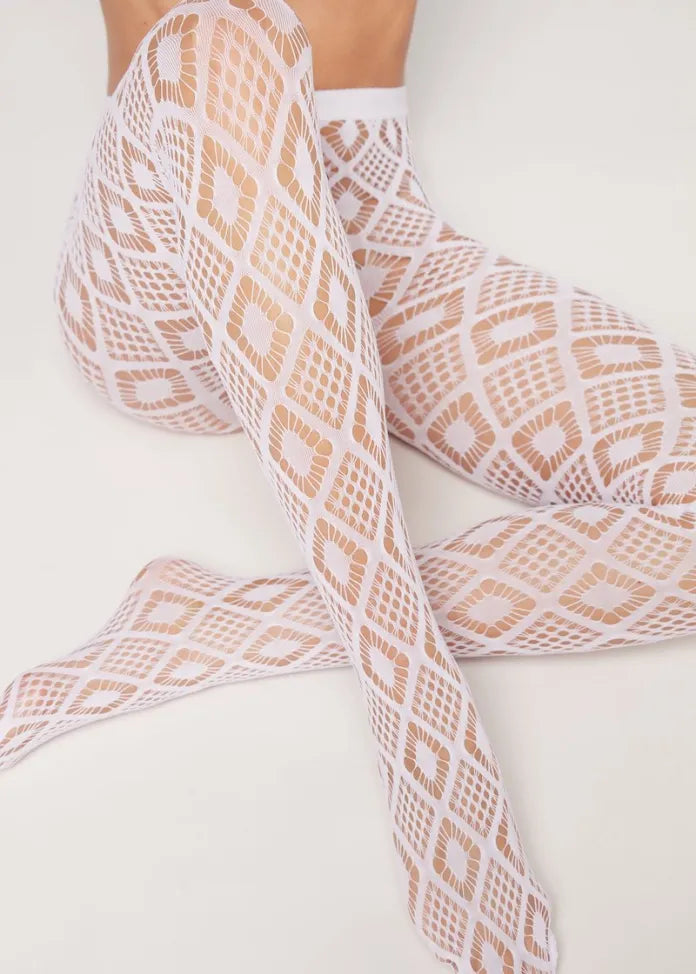 Fishnet Rombos Blancos