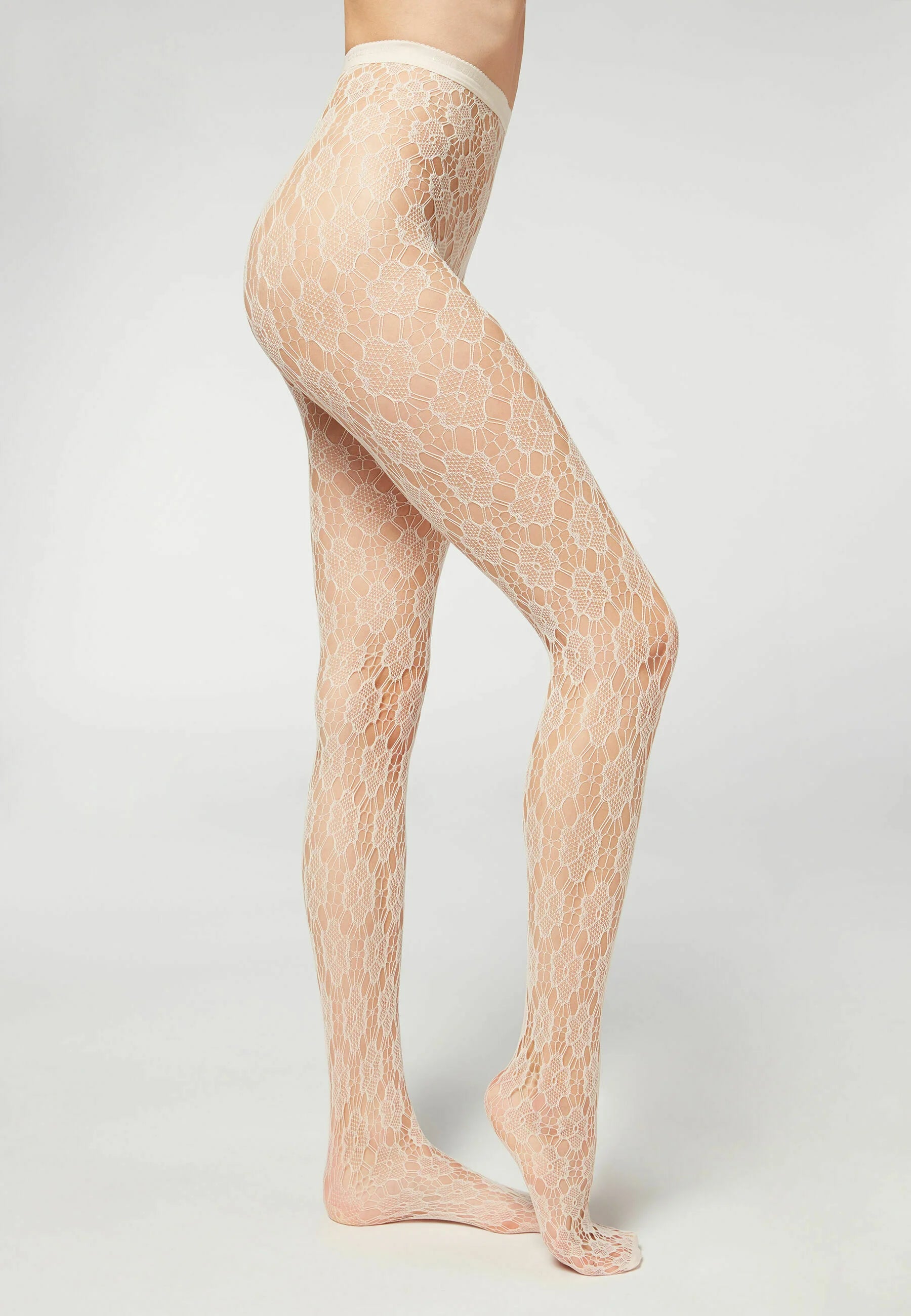 Fishnet Florales Ivory