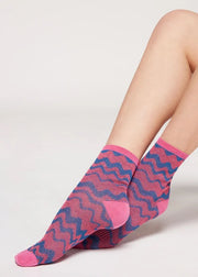 Calcetas con Glitter y Ondas